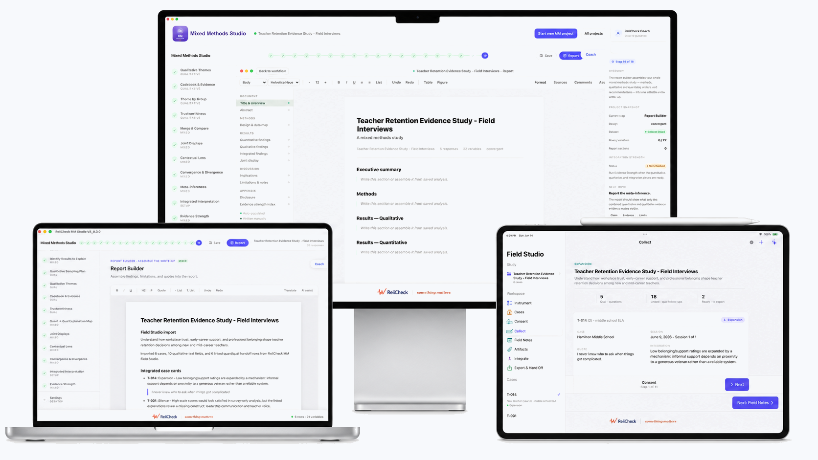 MM Studio on web, Mac, and iPad
