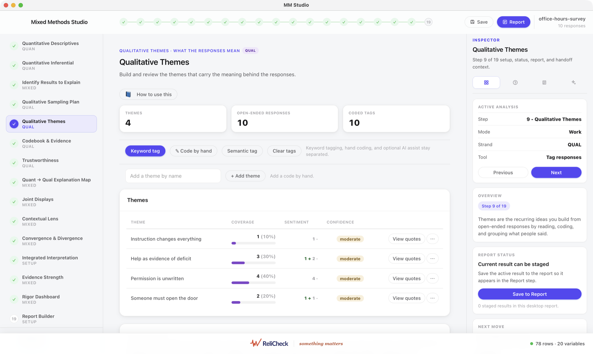 MM Studio qualitative themes