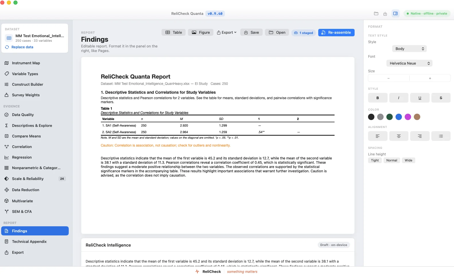 APA report builder